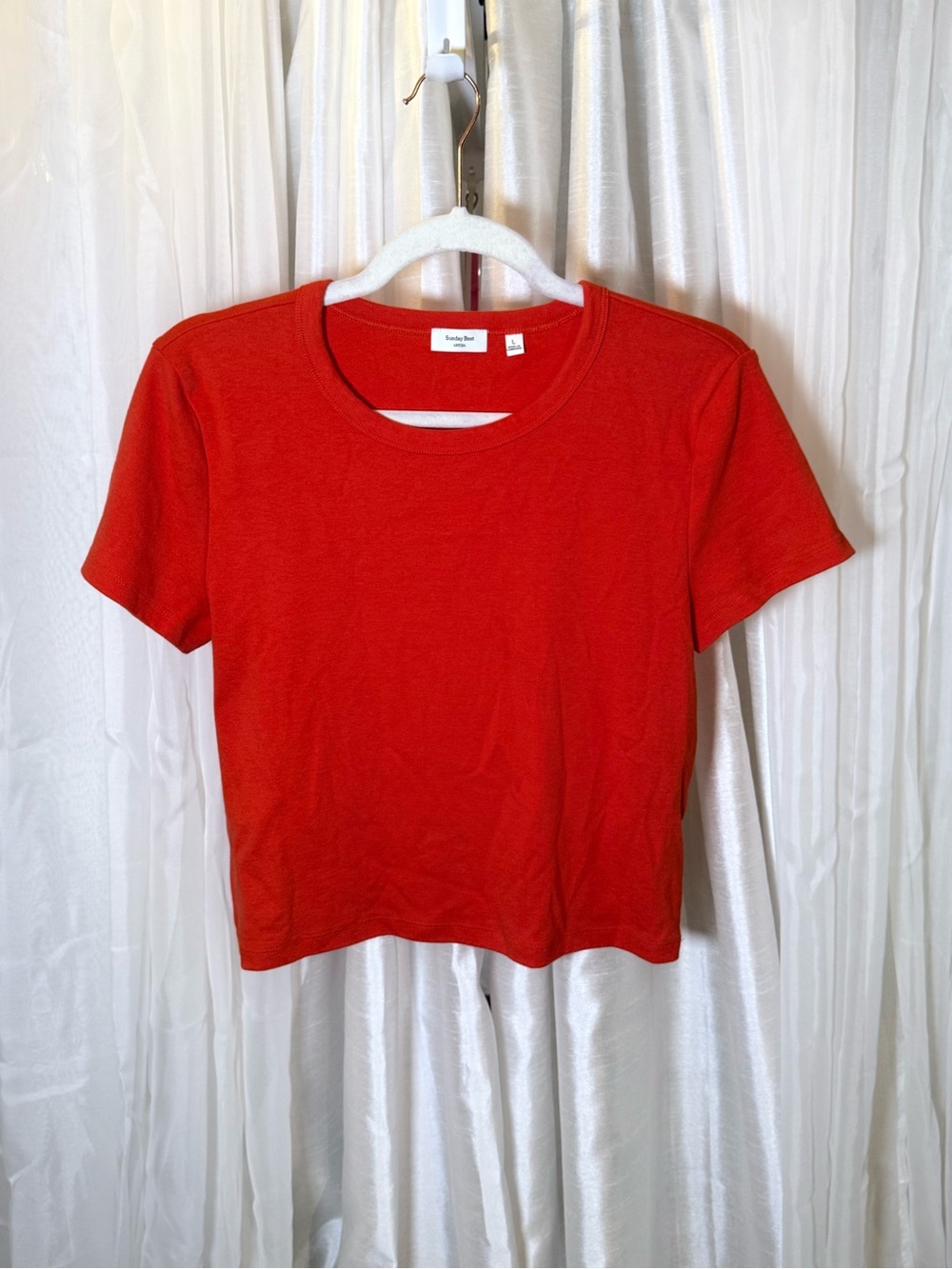 Aritzia Red Short Sleeve Crew Tee